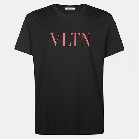 Valentino Garavani Black Red VLTN Short Sleeve Crew Neck T-Shirt