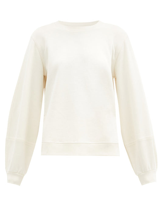 Ganni Women's Isoli Egret Ivory Long Sleeve Sweatshirt