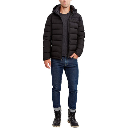 HFX Men's Lightweight Puffer Jacket with Hood, Water and Wind Resistant
