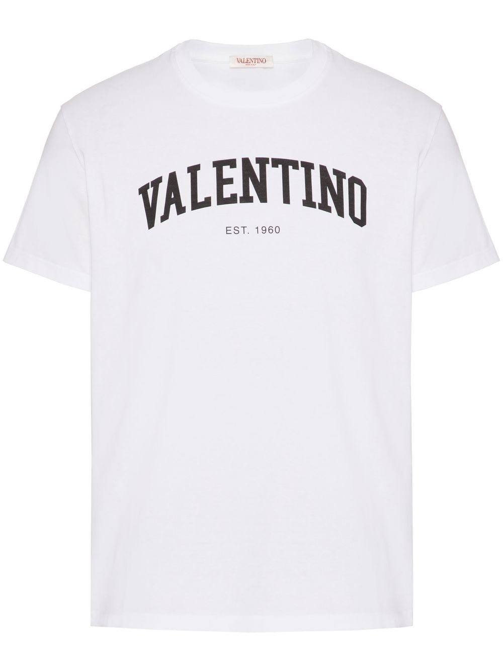 Valentino Garavani White T-Shirt with Black Logo Short Sleeves