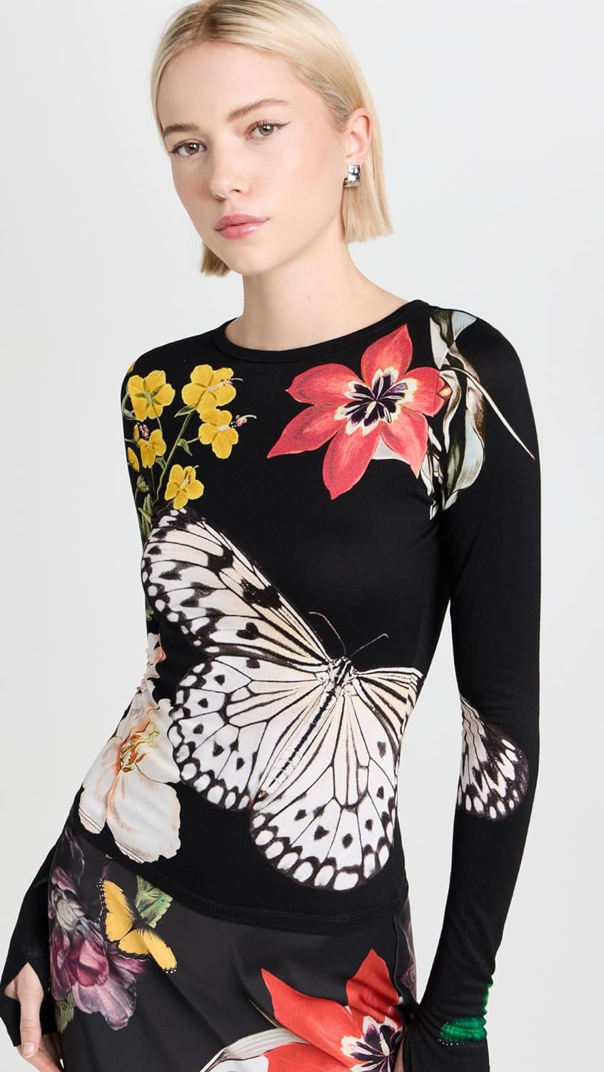 alice + olivia Delaina Long Sleeve Top, Essential Floral