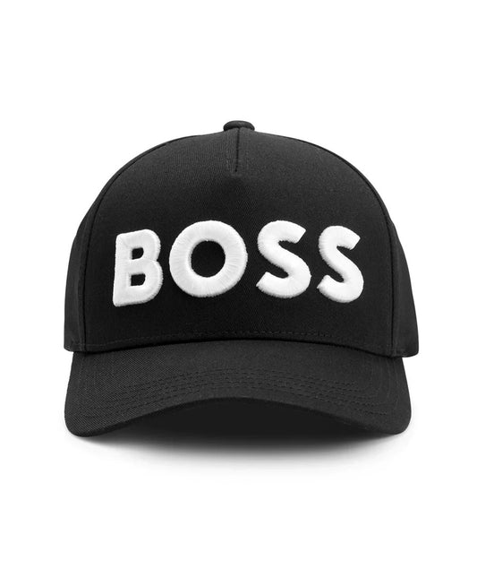 Hugo Boss Men's Black Coton Seville Logo Baseball Cap