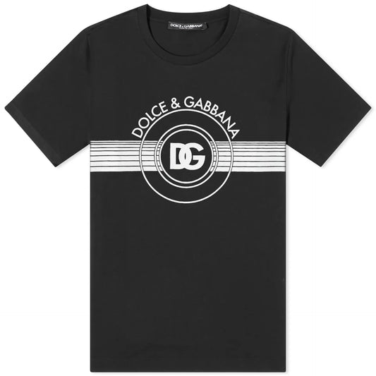 Dolce & Gabbana Men's Crew Neck Interlocking Logo T-Shirt, Black