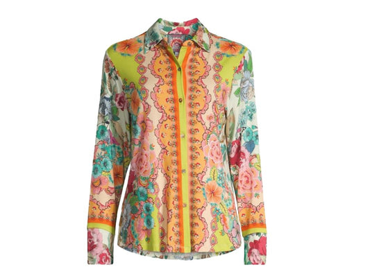 Johnny Was Rossey Button Front Shirt Multi