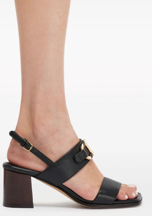 Salvatore Ferragamo Women's Lou 55mm Gancini-Buckle Leather Sandals, Black