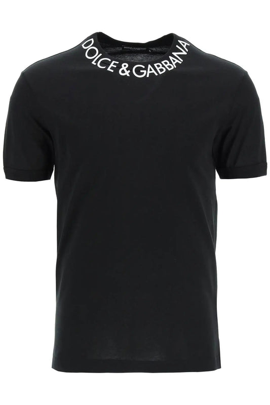 Dolce & Gabbana Men's Crewneck Print T-Shirt, Black