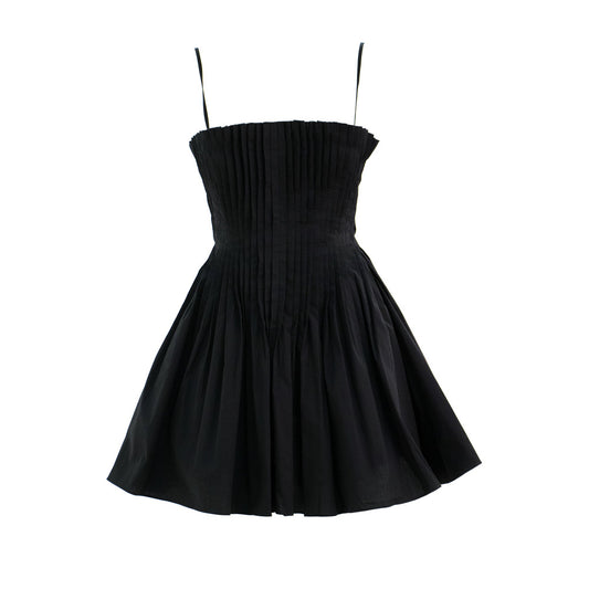 STAUD Women's Bella Cotton Mini Dress, Black
