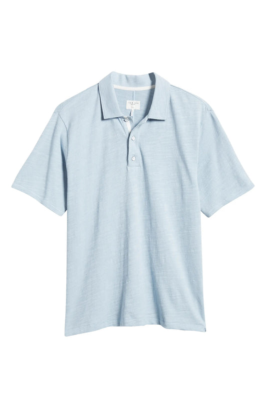Rag & Bone Men's Classic Flame Polo Shirt, Desert Blue
