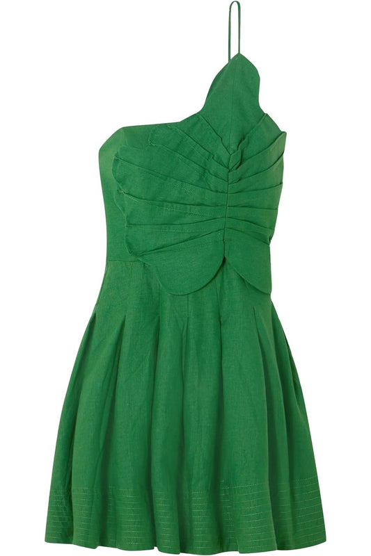 FARM Rio Women's One Shoulder Lea Mini Dress, Green