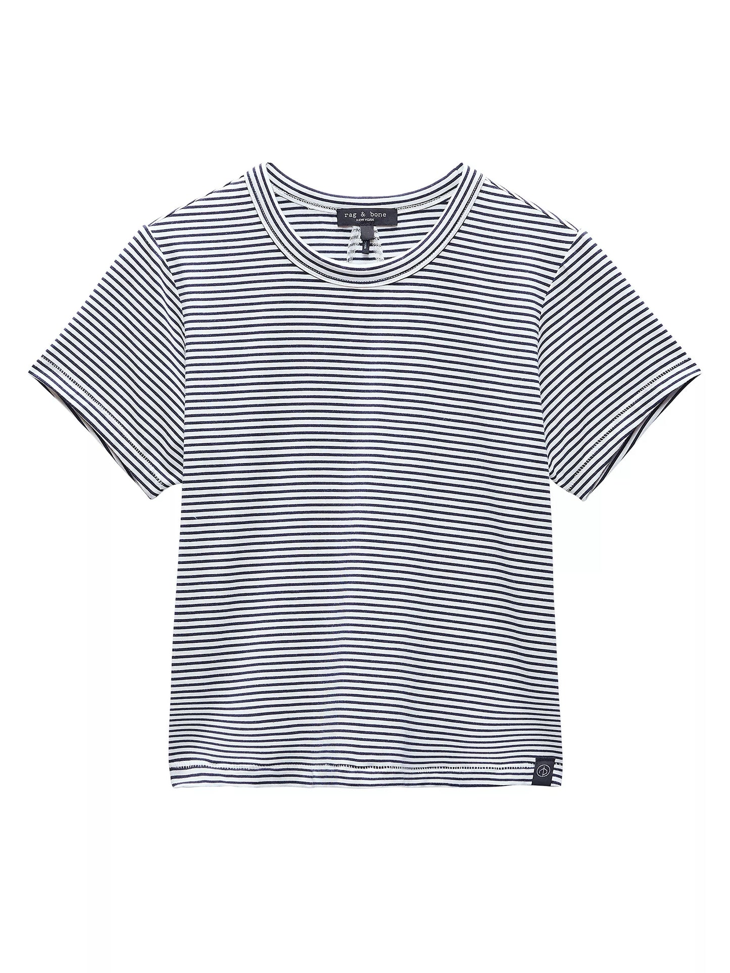 Rag & Bone Women's Luca Striped Baby Tee T-Shirt, Black/White