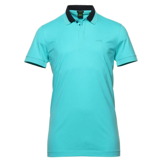 Hugo Boss Men's Paddy 1 Polo Shirt with 3D Collar, Turquoise