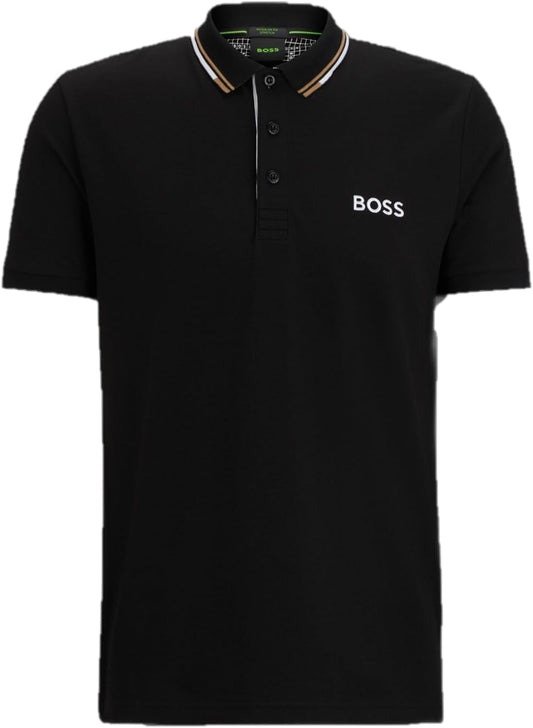Hugo Boss Men's Paddy Pro Short Sleeve Polo Shirt, Black Cloud