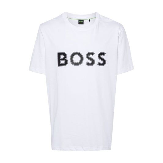 Hugo Boss Men's Tee 1 Logo Short Sleeve Crew Neck T-Shirt, White