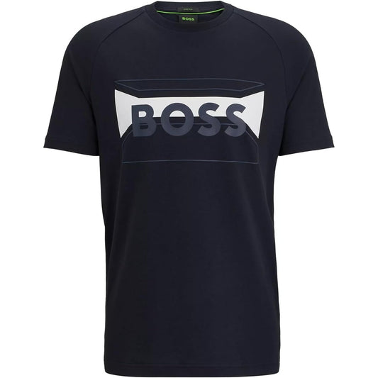 Hugo Boss Men's Embossed Logo Short Sleeve T-Shirt, Navy