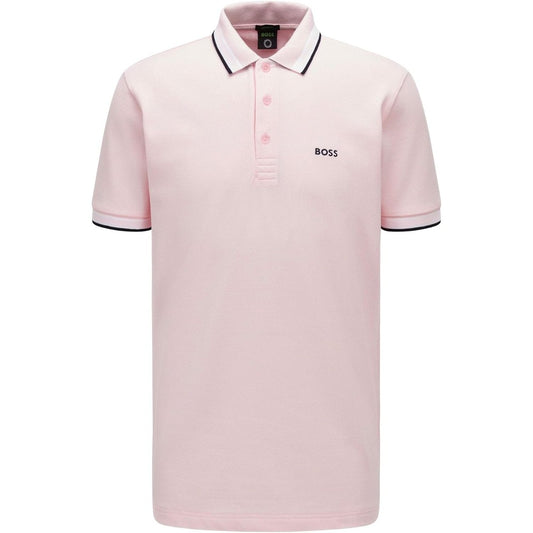 Hugo Boss Men's Paddy Short Sleeve Contrast Color Polo Shirt, Peach Beige