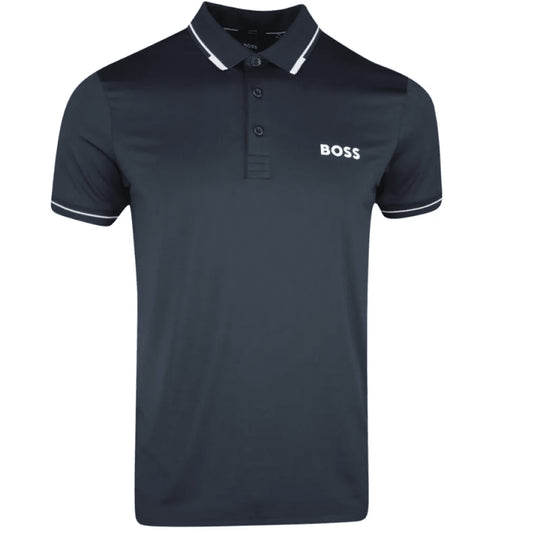Hugo Boss Men's Paul Pro Slim Fit Short Sleeve Polo Shirt, Navy