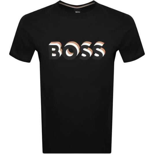 Hugo Boss Men's Tiburt 427 3D Logo Short Sleeve Crew Neck T-Shirt, Black