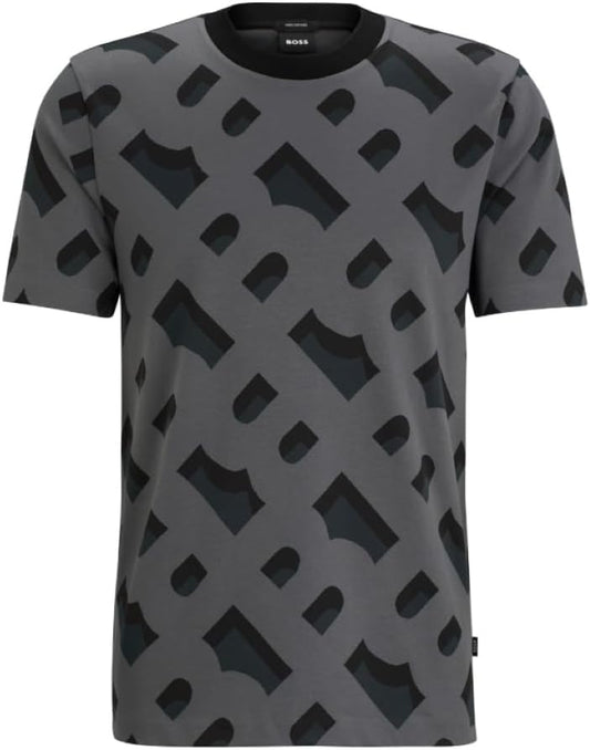 Hugo Boss Men's Tiburt 419 Logo Crew Neck T-Shirt, Charcoal Gray