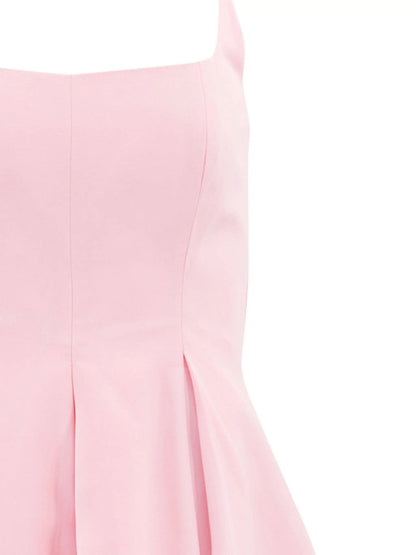 STAUD Women's Cotton Jolie Mini Dress, Pearl Pink