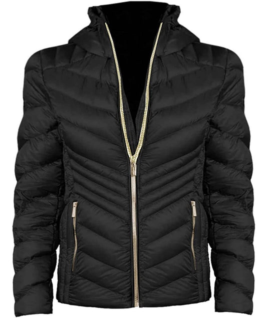 Michael Michael Kors Women's Black Chevron Short Packable Jacket