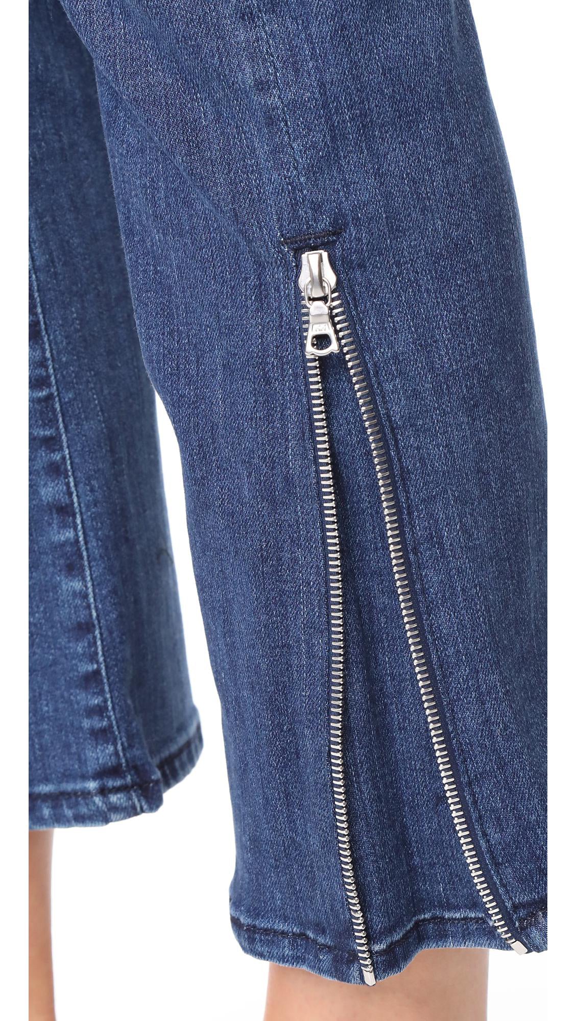 3X1 Denim Presley Gusset Zip Jeans Cropped Denim