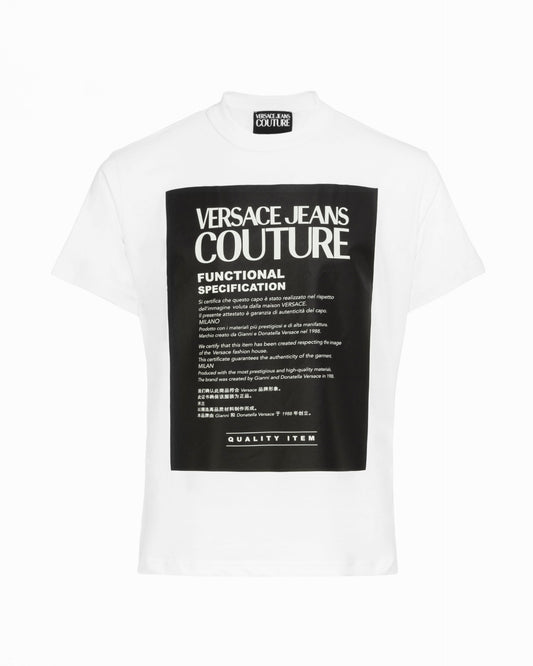 Versace Jeans Couture Men's White Black Label Short Sleeve T-Shirt