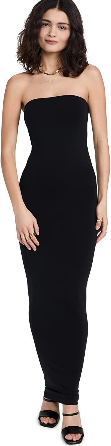 Wolford Women's Fatal Dress Solid Black Maxi Knit STretch Body Con
