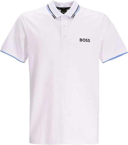 BOSS Men's Sporty Regular Fit Cotton Polo Shirt White