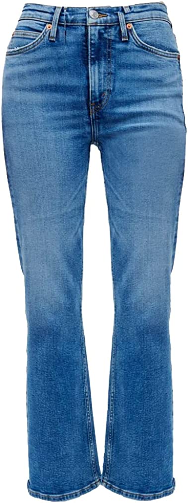 Re/Done Women 90S High Rise Jeans Loose Crop Boot Cut Denim Pants
