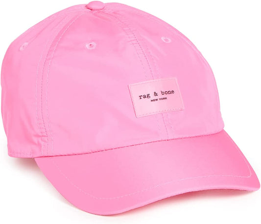 rag & bone Women's Addison Baseball Cap, Neon Pink
