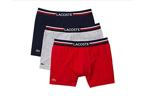 Lacoste Boxer Briefs 3-Pack French Flag Iconic Lifestyle Red Blue Gray Brief