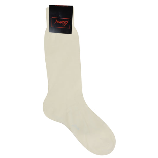 Brioni Men's Ivory 100% Cotton Socks Solid