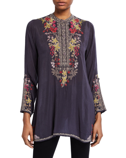 Johnny Was Women's Lilianna Gray Embroidered Tunic