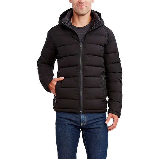 HFX Men's Lightweight Puffer Jacket with Hood, Water and Wind Resistant