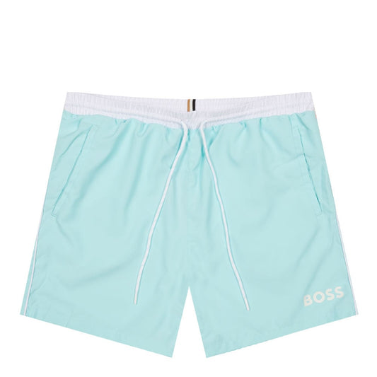 HUGO BOSS Men Standard Medium Length Solid Swim Shorts Trunks Biscay Green