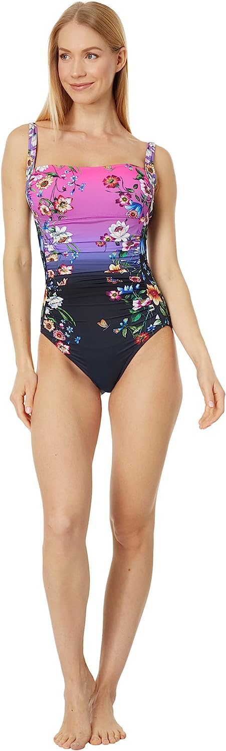 Johnny Was Women's Ruched One-Piece Multi Color Swimsuit