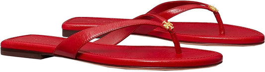 Tory Burch Women Footwear Classic Flip Flop Leather Flats Sandals Tory Red