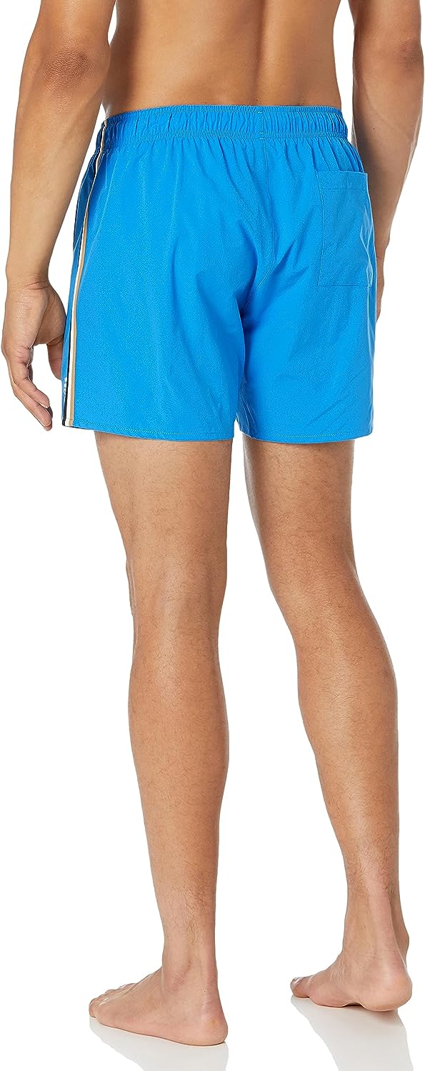 HUGO BOSS Men Standard Iconic Stripe Swim Shorts Trunks Pitstop Blue