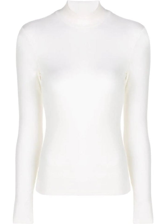 Theory Women's Thin Ribbed Turtle Mock Neck Top Ivory