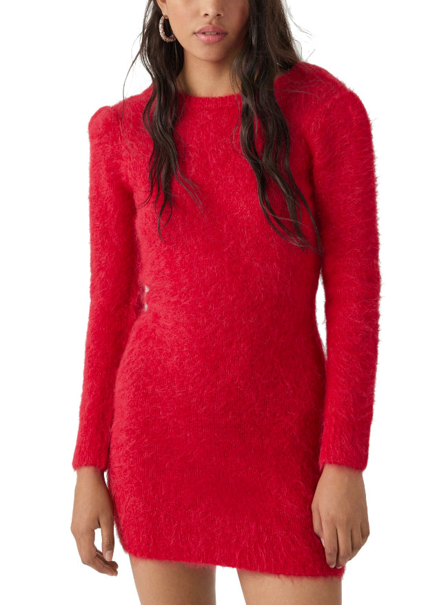 Ba&sh Women's Red Tunisia Alpaca Sweater Mini Dress