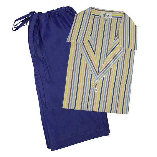 Brioni Men's Multi Colored Striped Shorts Pajamas