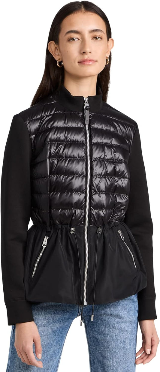 Mackage Women's Joyce-Z Zipped Pockets Jersey Knit Peplum Jacket Black