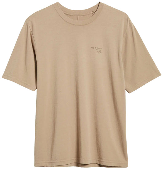 Rag & Bone Men 425 Tee Short Sleeve Crew Neck Cotton T-Shirt Taupe