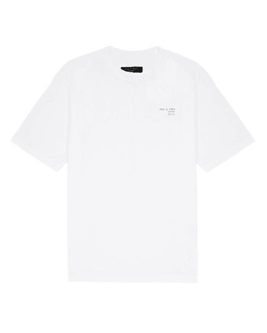 Rag & Bone Men 100% Cotton Crew Neck Front Logo Short Sleeves 425 Tee White