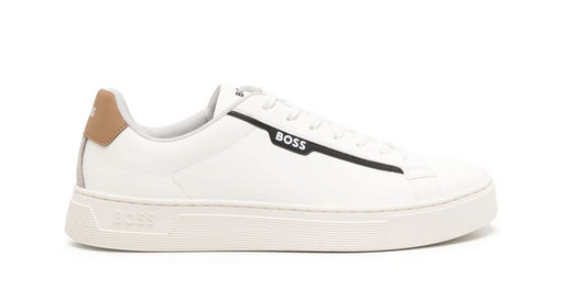 HUGO BOSS Men's Rhys Cupsole Fashion Sneaker Rubber Shoes White Cloud