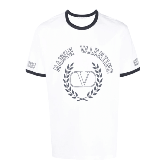 Valentino Garavani White Cotton Logo Short Sleeve Crew Neck T-Shirt