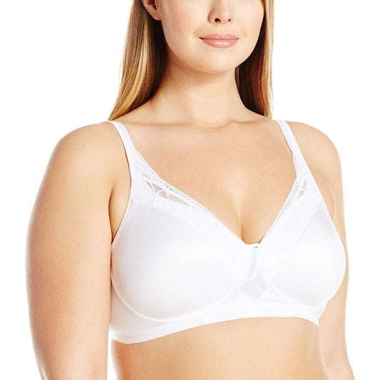 Playtex Women's Secrets Feel Gorgeous Wirefree with Lace Illusion, White