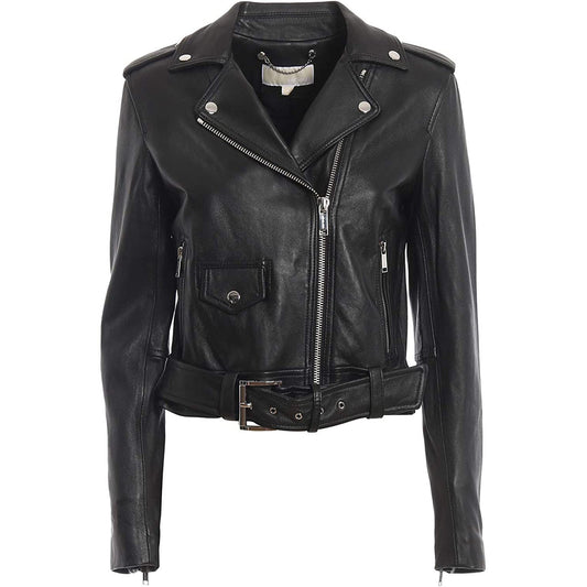 Michael Michael Kors Women's Black Leather Moto Jacket