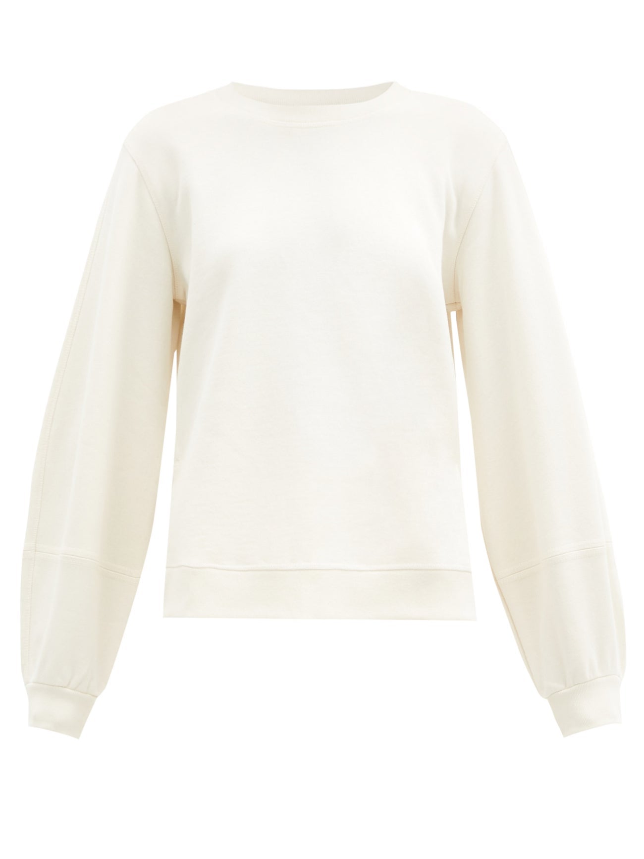 Ganni Women's Isoli Egret Ivory Long Sleeve Sweatshirt