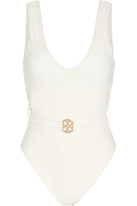 Tory Burch Women Miller New Ivory Off-White One-Piece Swimsuit